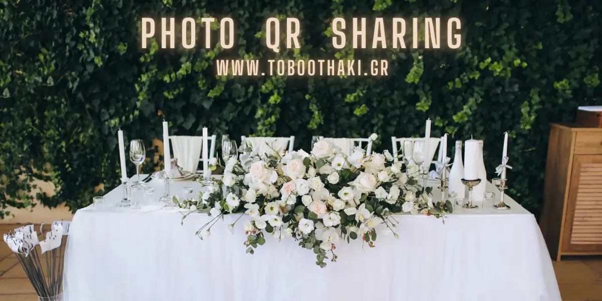wedding qr share digital guest album table setup