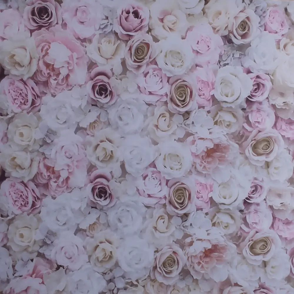 floral flower wall photobooth background pink roses