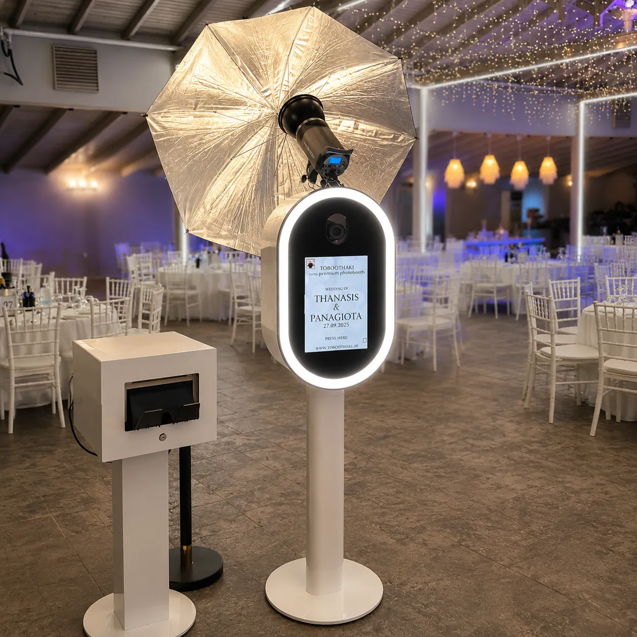 modern white led photobooth thessaloniki event