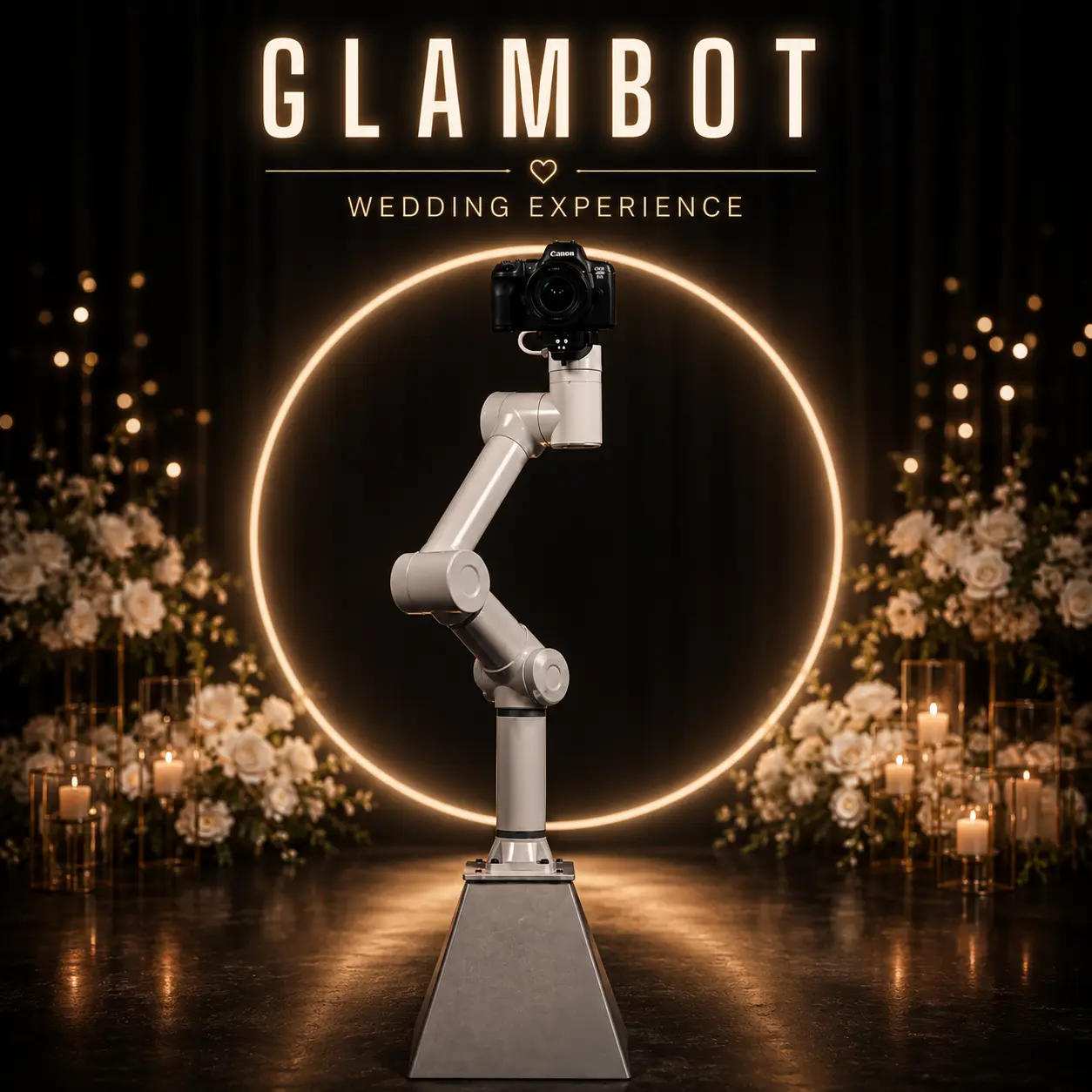 GlamBot για γάμο με κινηματογραφικά slow motion βίντεο και premium εμπειρία καλεσμένων